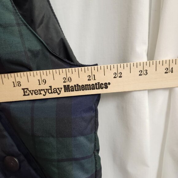 Eddie Bauer Womens Puffer Vest Plaid Zip Size Medium Pockets Blue GreenPre-Owned - Picture 8 of 13